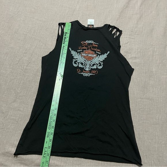 Harley-Davidson Custom Black Muscle Tee Biker Cut Outs Graphic Size Medium - Picture 8 of 8